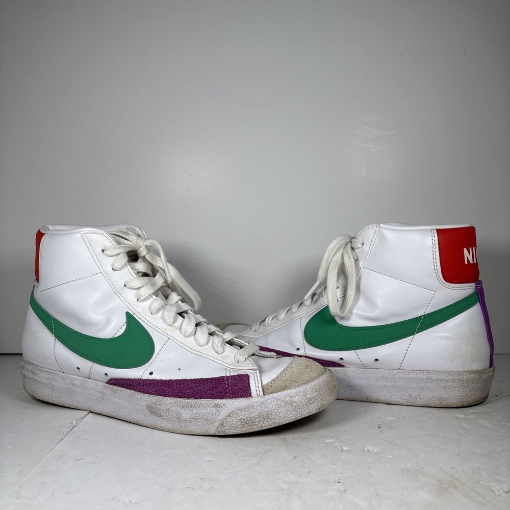 Size 9.5‎ Nike Blazer Mid 77 Vintage White Green Fuchsia Sneakers CZ1055-123